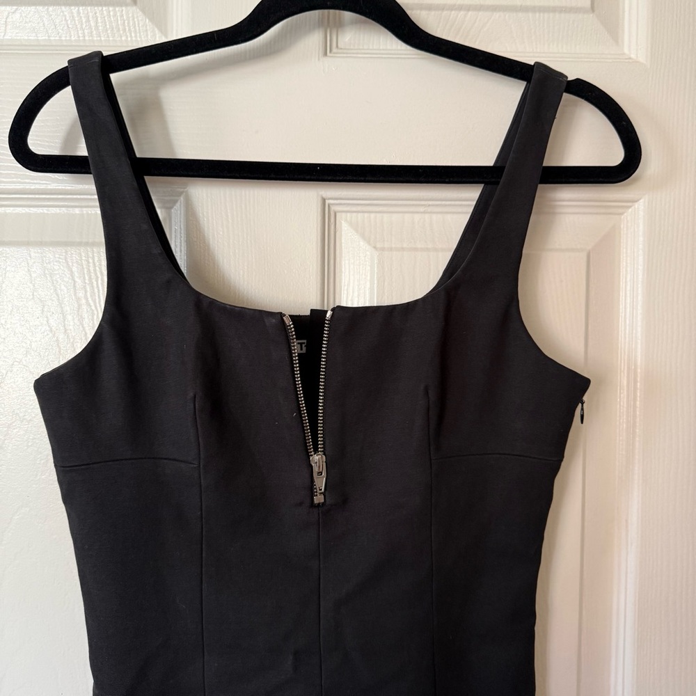 Alexander Wang Bodycon Black Zip Up Mini Dress
